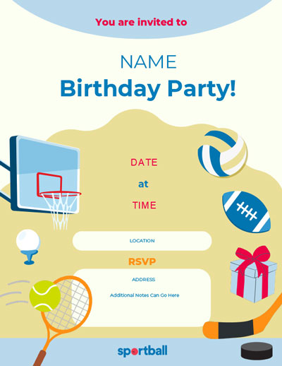 Big Kids Birthday Party Invite