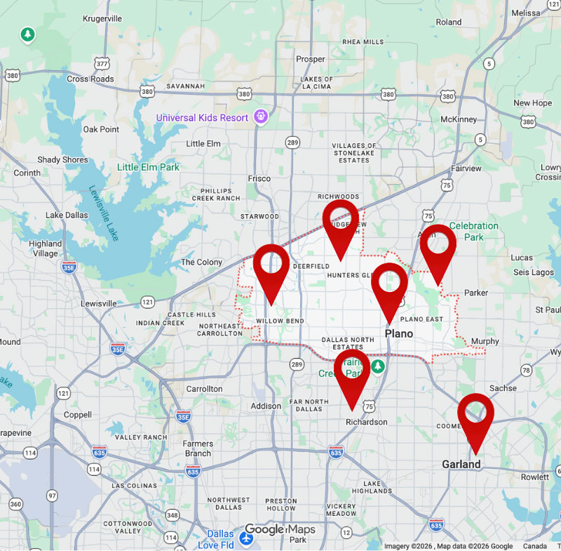 Plano Texas Sportball Map